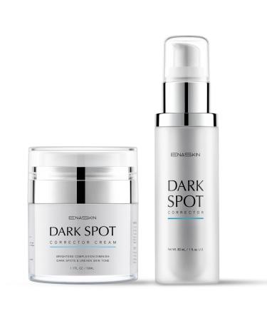 Dark Spot Remover Duo for Face & Body - Serum + Cream Combo | Targets Age Spots Melasma Sun Spots Hyperpigmentation | Niacinamide & Natural Extracts for Women & Men