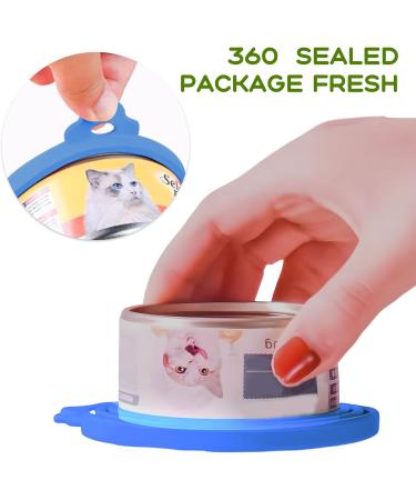 SULIVES Pet Food Can Lids Covers - Food Grade Silicone Dog & Cat Tin Can Lids Airtight Can Covers for Tins Reusable Blue & Green - Pack of 2 - Buy Online on GoSupps.com