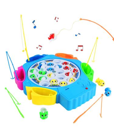 Nuheby Fish Game Toy Fishing Toys for 3 4 5 6 Year Old Boys Girls Kids Gifts Musical Fishing Rod Set Board Games Toddler Toys Role Play Game for 3 4 5 6 Year Old Boy Girl