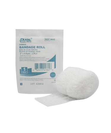 Dukal 8642 Basic Care Fluff Bandage Roll 2" x 4.5 yard 3-ply Sterile