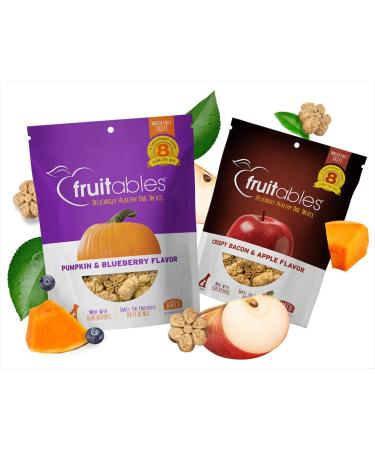 Fruitables Baked Dog Treats | Healthy Pumpkin & Apple Snacks | Low Calorie, Wheat, Corn & Soy Free - 7oz - Buy Online on GoSupps.com