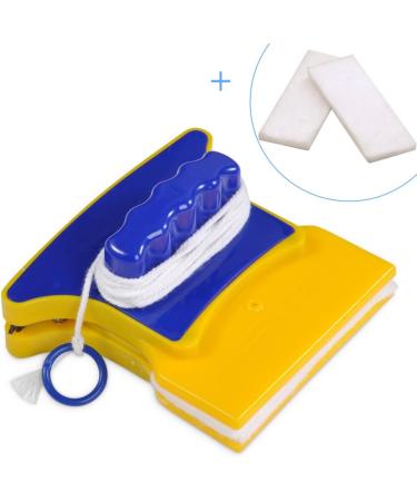 Square Shape DoubleSide Magnetic Glass Cleaner Wiper with 2 Cotton for Window - Buy Online on GoSupps.com