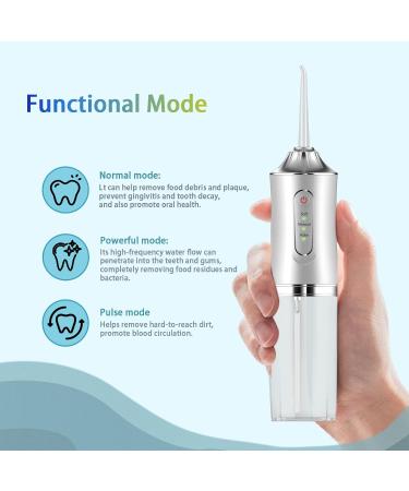 Water Dental Flosser - Cordless Teeth Irrigator with 3 Modes 4 Tips IPX7 Waterproof Rechargeable & Portable for Home & Travel - Buy Online on GoSupps.com
