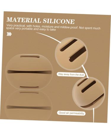 Healeved 1set Powder Puff Storage Box Sucker Miss Silica Gel Cosmetics Khaki 20X4.8CM - Buy Online on GoSupps.com