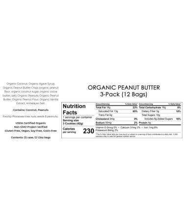 Emmy's Organics Coconut Cookies Variety Pack - 1.5 oz (Pack of 12) - Dark Cocoa, Peanut Butter, Vanilla Bean, Chocolate Chip - Buy Online on GoSupps.com