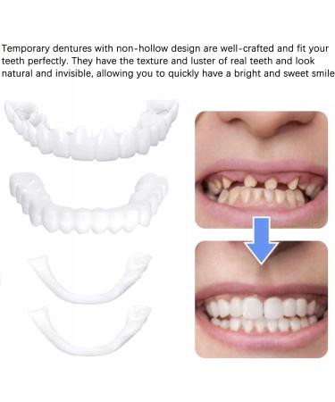 Flipped Warm False Teeth Veneers - 2 Pairs Cosmetic Temporary Dentures for a Perfect Smile - Buy Online on GoSupps.com