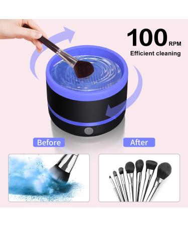 Electric Makeup Brush Cleaner with Silica Gel Mat Bowl - Small, Easy to Clean, Type-C, Automatic 5V 1A - Beauty Brush Cleaner Machine Tools (Blue) - Buy Online on GoSupps.com
