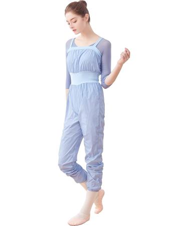 Lovdaswi Women's Lightweight Warm Up Rompers Pants - Blue | Size Large - Buy Online on GoSupps.com