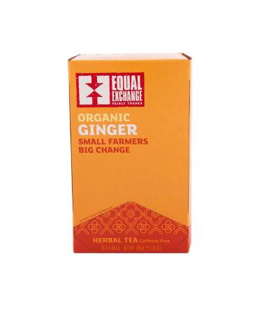 Equal Exchange Organic Ginger Herbal Tea Caffeine Free 20 Tea Bags 1.05 oz (30 g)