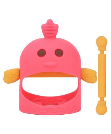 Handheld Pacifier Chew Toy - Silicone Portable Baby Teether & Soother | Watermelon Red - Buy Online on GoSupps.com