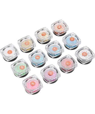 Nail Art Palette Kit - 12 Boxes Geometric Glitter Stickers for DIY Manicure Decoration - Buy Online on GoSupps.com