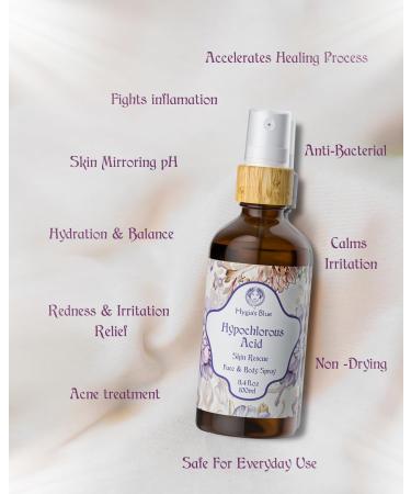Hygia's Blue Purifying and Soothing Hypochlorous Acid Spray Fragrance-Free For Normal Dry Combination Oily Sensitive Skin Helps Calm Refresh and Protect - Buy Online on GoSupps.com