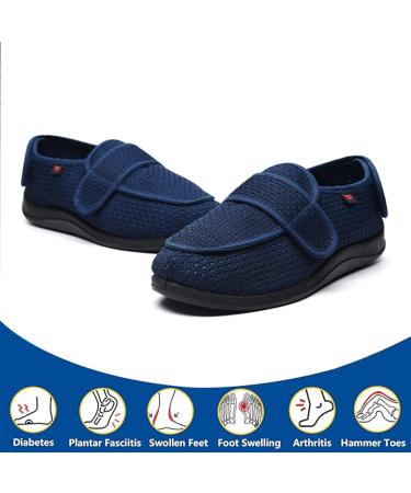 Plus Size Adjustable Breathable Diabetic Shoes for Women - Cozy Orthopedic Footwear for Swollen Feet & Edema - Size 8 Blue - Buy Online on GoSupps.com