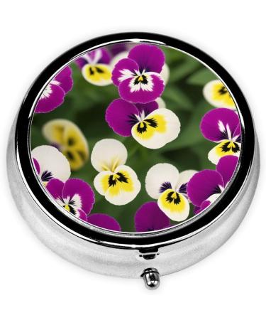 Buy Pansys Printed Mini Round Pill Box - 3 Compartment Travel Organizer for Home & Office - Portable & Stylish Pill Case - Buy Online on GoSupps.com