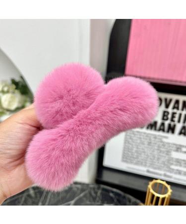 Large Fluffy Plush Hair Claw Clip for Women Winter Fluffy Fuzzy Hair Clips Non-slip Hair Jaw Clips Barrettes for Thick Long Hair - Buy Online on GoSupps.com