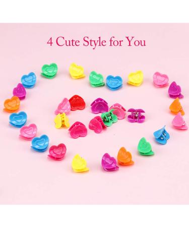 YISSION 200 Pcs Mini Hair Clips | Assorted Color 12 Random Colors | Flower, Butterfly, Heart, Rose Claw Clips | 90s Hair Accessories for Girls & Women Parties - Buy Online on GoSupps.com
