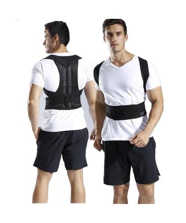 XS-5XL Plus Size Back Brace Posture Corrector - Adjustable Full Back Support Belt for Pain Relief | Scoliosis & Hunchback Corrector for Men & Women - 5X-Large Black - Buy Online on GoSupps.com