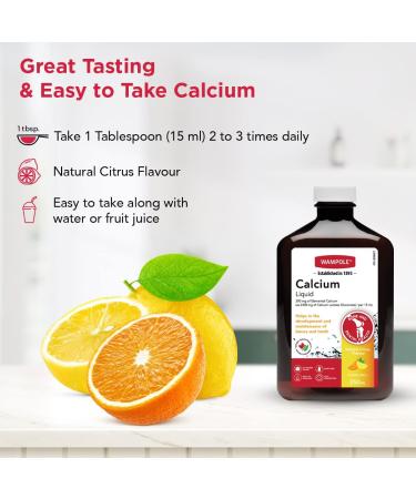 Wampole Calcium Liquid Helps Develop and Maintain Bones & Teeth 350 ml - Buy Online on GoSupps.com