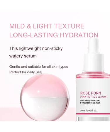 Peptides Serum for Face Pink Peptide Glow Serum with Rosa Flower Extract Anti Aging Face Peptides for Woman Ultra Hydrating & Firming Even Skin Tone Korean Glass Skin Vegan 1.01 Fl.Oz. - Buy Online on GoSupps.com
