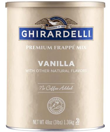 Ghirardelli Vanilla Premium Frappe Mix 3 lb Can with Barista Spoon - Deliciously Rich and Creamy - Buy Online on GoSupps.com