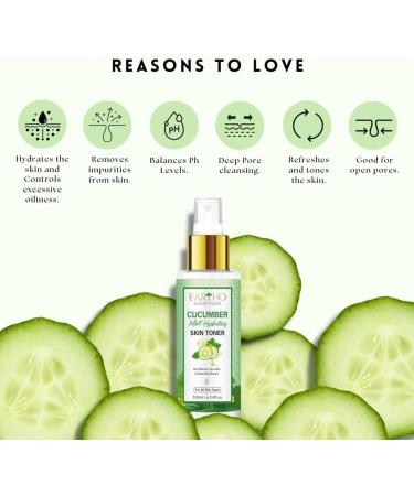 Buy Ayurvedic Cucumber Mint Hydrating Toner - Pore Tightening with Aloe Vera & Carrot Seed Extract | 100ml - International Shipping Available - Buy Online on GoSupps.com