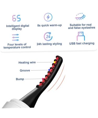 Electric Heated Eyelash Curler - Double-Sided Anti-Burn 4 Temp Settings Rechargeable with Comb - International Shipping Available - Buy Online on GoSupps.com