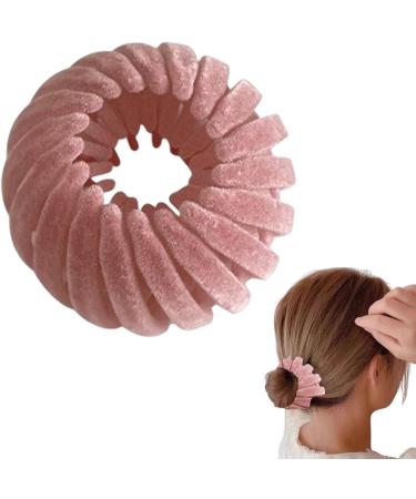 Nest Hair Clips - Velvet Bird Nest Shaped Hair Clips Birds Nest Magic Hair Clip | Rhinestone Bun Wrap Bird Nest Hairs Clip Anti-Slip Styling Hair Rings with Three Rows of Teeth for Curly Short Hair Light Pink - Buy Online on GoSupps.com