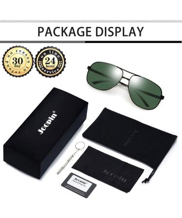 Joopin Polarised Al-Mg Metal Sunglasses | UV Protection for Men & Women | Double Bridge Aviation Design | Ideal for Driving | Black Frame G15 Lens - Buy Online on GoSupps.com