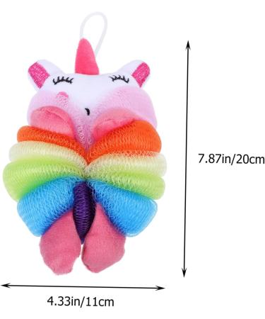 2pcs Cartoon Bath Balls - Exfoliating Sponge & Kids Loofah Shower Scrubber | Soft Cartoon Animal Bath Pouf for Gentle Skin Cleaning - Buy Online on GoSupps.com