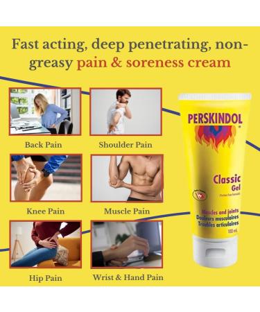 Perskindol - Muscle and Joint Pain Cream Topical Muscle Cream All Natural Extra Strength Muscle Relaxant Swelling Bruises - 100ml Tube - Buy Online on GoSupps.com
