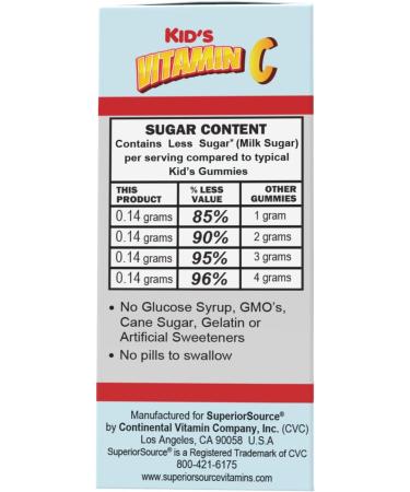 Superior Source Kids Vitamin C 125mg Quick Dissolve Sublingual Tablets 90 Ct - Immune Support & Non-GMO - Buy Online on GoSupps.com