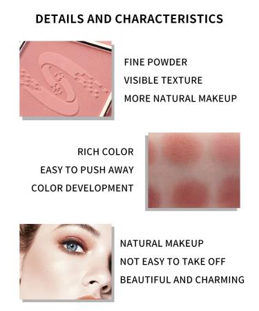 Go Ho 6-Color Face Blush Palette Light Matte Contour Makeup Kit - Set with Brush - Buy Online on GoSupps.com