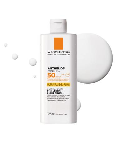 La Roche-Posay Body Sunscreen Anthelios Sunscreen Broad Spectrum UVA & UVB Sun Protection Fragrance-Free Non-Comedogenic Non Greasy Hypoallergenic Travel Sunscreen Dermatologist Recommended MINERAL SUNSCREEN SPF 50