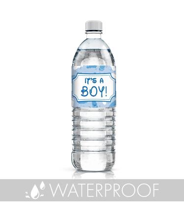 It's a Boy Baby Shower Water Bottle Labels - Blue Footprint Theme - Set of 24 Stickers - Buy Online on GoSupps.com