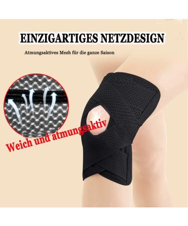 Anampion Kniebandage | Adjustable Knee Protectors with Patella Opening | Velcro Fastener | For Men & Women | Relief for Swollen ACL Tendons | Black XXL - Buy Online on GoSupps.com
