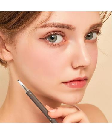 Double Tip Lower Eyelash Pencil Upgraded 3D Waterproof Eyelash Pen Eye Liner Liquid Eyeliner Dual Pronged Bottom Eyelashes Pen Waterproof Liquid Eyeliner for Makeup (Dark Brown) - Buy Online on GoSupps.com