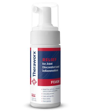 THERAWORX RELIEF Joint Discomfort & Inflammation Foam for Joints in The Knees and Hands - 3.4 oz - 1 Count 3.4 Fl Oz (Pack of 1)