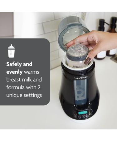 Baby Brezza Electric Bottle Warmer & Defroster - Universal Fit for Glass, Plastic Bottles & Storage Bags (White/Black) - Buy Online on GoSupps.com