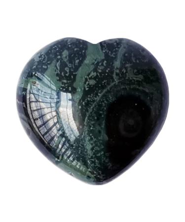 Manekieko Natural Kambaba Jasper Palm Worry Carved Heart Love Stone 40mm Crystals and Healing Stones