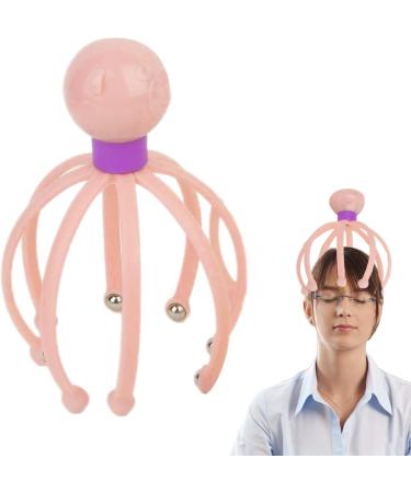 Wireless Stainless Steel Manual Head Massager | Octopus Claw Scalp Massage Device | Handheld Spa Tool for Deep Relaxation - Light Pink - Buy Online on GoSupps.com