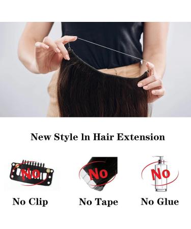 prinfantasy Cruly Hair Extension Fiber Line Metal buckle Adjustable Invisible Long Wavy Seamless NO Clips in 22inches Hairpiece for Gift Daily Party Cosplay Use MW237 GBMW237 22 inch - Buy Online on GoSupps.com
