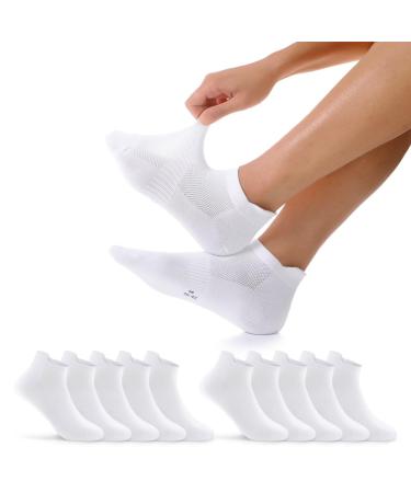 Eksher 10 pairs of sneakers socks men and women cotton short sports socks running socks anti-welding breathable breathable socks 43-46 white*10