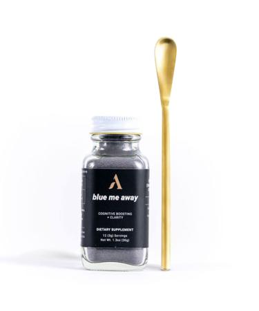Apoth kary Blue Me Away | Herbal Powder | Mental Clarity + Energy Support | Includes Small Gold Spoon | (12 Servings) 1.3 Oz