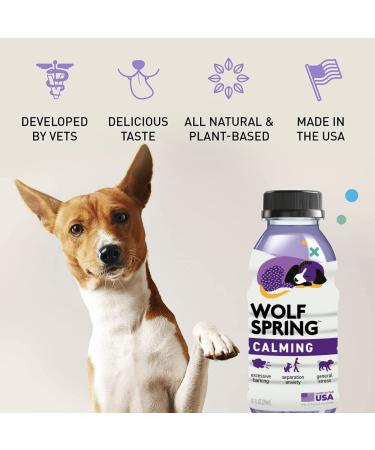 Wolf Spring Calming Anxiety Relief Dog Water - All Natural Formula for Stress Relief & Sleep - 12 Pack - Buy Online on GoSupps.com