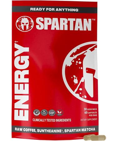 Spartan Energy Capsules Long-Lasting Energy The Way Mother Nature Intended Proprietary Blend of Natural Caffeine Suntheanine and Organic Matcha 60 Count