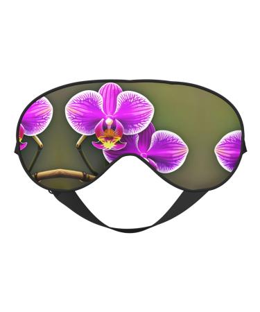 Orchid Flower Print Ultra-Soft Light-Blocking Eye Mask for Optimal Comfort and Restful Sleep