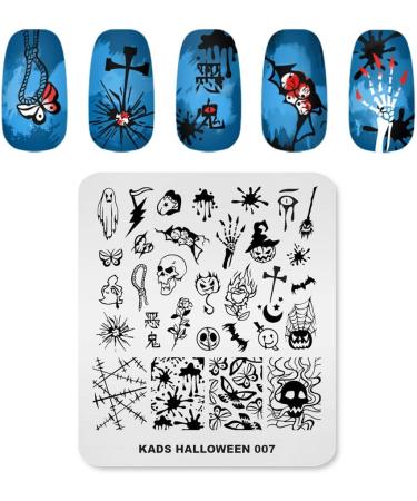 KADS Halloween Nail Art Stamping Kit - Pumpkin Ghost Skull Bat Image Plates (HA007) - Buy Online on GoSupps.com