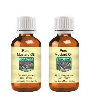 Deve Herbes Deve Herbs Pure Mustard Oil (Brassica juncea) Natural Therapeutic Grade Cold Pressed (Pack of 2) 100ml x 2 (6.76 oz)