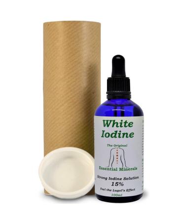 100ml 15% White Iodine - Decolourised- Clear Solution - Maximum Strength - Providing 2000 Drops