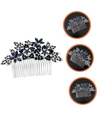 HAPINARY Dark Blue Hair Comb Floral Hair Comb Wedding Hair Accessories for Brides Bridal Rhinestone Headpieces Hair Accessory Bride Hair Comb Clip Flower Girl Headpiece - Buy Online on GoSupps.com